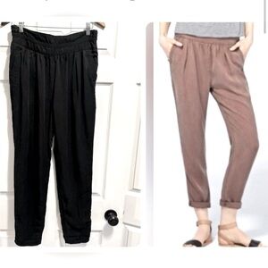 Aritzia Wilfred Casbah Lyocell Paper Bag Waist Ankle Pants Trousers Black Size 8